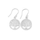 Sterling-Silver-Tree-Of-Life-In-Cubic-Zirconia-Circle-Drop-Earrings Sale