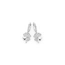 Silver-CZ-Pave-Hearts-4-Leaf-Clover-On-CZ-Hoop-Earrings Sale