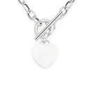 Sterling-Silver-Oval-Belcher-Heart-Fob-Necklet Sale