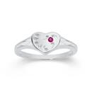 Sterling-Silver-Single-Heart-Red-Cubic-Zirconia-Signet-Ring Sale