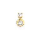 9ct-Gold-Double-Round-Cubic-Zirconia-Claw-Set-Drop-Labret Sale