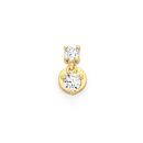 9ct-Gold-Double-Round-Cubic-Zirconia-Claw-Set-Drop-Labret Sale
