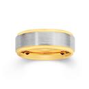 Tungsten-Carbide-Matte-Centre-Yellow-Gold-Plate-Edges-Ring-Size-U Sale