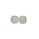 9ct-Gold-Diamond-Cushion-Cluster-Stud-Earrings Sale