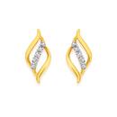 Exquisites-9ct-Gold-Diamond-Flame-Stud-Earrings Sale