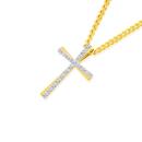 9ct-Gold-Diamond-Cross-Pendant Sale