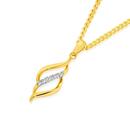 Exquisites-9ct-Gold-Diamond-Flame-Pendant Sale