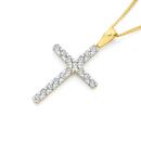 9ct-Gold-Diamond-Cross-Pendant Sale