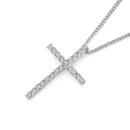 9ct-White-Gold-Diamond-Cross-Pendant Sale