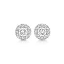 9ct-White-Gold-Diamond-Round-Frame-Stud-Earrings Sale