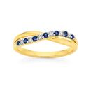 9ct-Gold-Natural-Sapphire-Diamond-Crossover-Ring Sale