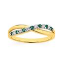 9ct-Gold-Natural-Emerald-Diamond-Crossover-Ring Sale