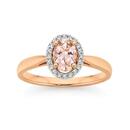 9ct-Rose-Gold-Morganite-Diamond-Ring Sale