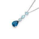 9ct-White-Gold-London-Sky-Blue-Topaz-Pear-Vintage-Style-Slider-Pendant Sale