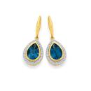 9ct-Gold-Blue-Topaz-20ct-Diamond-Earrings Sale