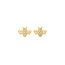 9ct-Gold-Cubic-ZirconiaPolish-Bumble-Bee-Stud-Earrings Sale