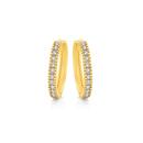 9ct-Gold-Cubic-Zirconia-Hoop-Earrings Sale