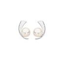 Silver-Freshwater-Pearl-On-Curve-Stud-Earrings Sale