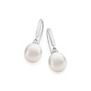 Sterling-Silver-9X95mm-Cultured-FW-Pearl-Drop-Earrings Sale