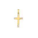 9ct-Gold-Two-Tone-21mm-Diagonal-Ends-Cross-Pendant Sale