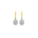 9ct-Two-Tone-Gold-Diamond-Pear-Cluster-Stud-Earrings Sale