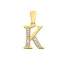 9ct-Gold-Diamond-Initial-K-Pendant Sale