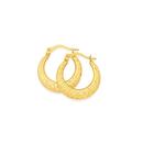 9ct-Gold-12mm-Diamond-Cut-Puff-Creole-Earrings Sale