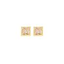 9ct-Gold-Cubic-Zirconia-Princess-Cut-Bezel-Stud-Earrings Sale