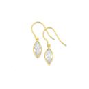 9ct-Gold-Cubic-Zirconia-Marquise-Shape-Drop-Earrings Sale