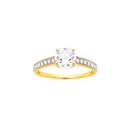 9ct-Gold-Cubic-Zirconia-Round-Brilliant-Cut-Shoulder-Ring Sale