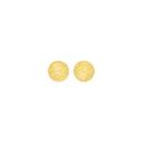 9ct-Gold-6mm-Diamond-Cut-Button-Stud-Earrings Sale