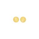 9ct-Gold-6mm-Diamond-Cut-Button-Stud-Earrings Sale