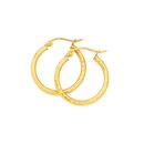 9ct-Gold-2x15mm-Diamond-cut-Hoop-Earrings Sale