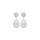 Sterling-Silver-Pear-Cubic-Zirconia-Halo-Drop-Studs Sale