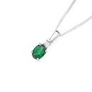 Sterling-Silver-Green-Cubic-Zirconia-Oval-Pendant Sale