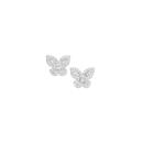 Sterling-Silver-Baguette-Cubic-Zirconia-Butterfly-Earrings Sale