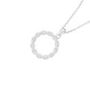 Sterling-Silver-Cubic-Zirconia-Twisted-Circle-Pendant Sale