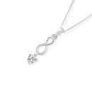 Sterling-Silver-Cubic-Zirconia-Drop-on-Infinity-Drop-Pendant Sale