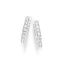 Sterling-Silver-19mm-Cubic-Zirconia-Huggie-Earrings Sale