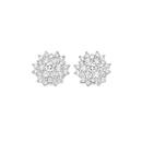 Sterling-Silver-Cubic-Zirconia-Flower-Stud-Earrings Sale