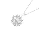 Sterling-Silver-Cubic-Zirconia-Flower-Pendant Sale