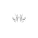 Silver-Flutter-CZ-Plain-2-Butterfly-Studs Sale