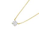 9ct-Gold-Diamond-Small-Cluster-Necklet Sale