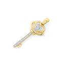 9ct-Gold-Diamond-Heart-Key-Pendant Sale