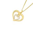 9ct-Gold-Two-Tone-Intertwine-Double-Heart-Pendant Sale