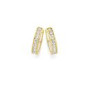 9ct-Gold-Cubic-Zirconia-Round-Brilliant-Cut-Channel-Set-Huggie-Earrings Sale