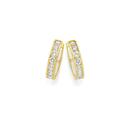 9ct-Gold-Cubic-Zirconia-Round-Brilliant-Cut-Channel-Set-Huggie-Earrings Sale
