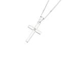 Sterling-Silver-20mm-Single-Cubic-Zirconia-Fine-Cross-Pendant Sale