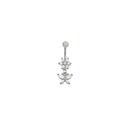 Silver-Steel-CZ-Butterfly-on-Flower-Belly-Bar Sale