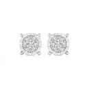 9ct-Two-Tone-Gold-Diamond-Round-Cluster-Stud-Earrings Sale